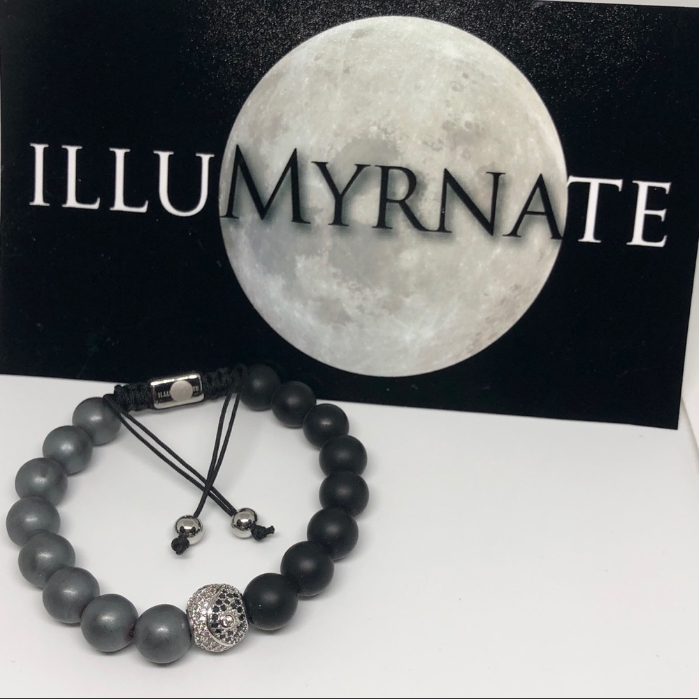 Natural Yinyang Onyx/Hematite Bracelet
